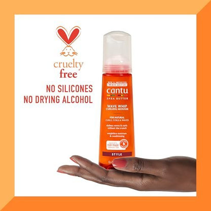 Cantu Wave Whip Curling Mousse for Natural Hair with Pure Shea Butter, 8.4 fl oz (Pack of 2) Avelisse