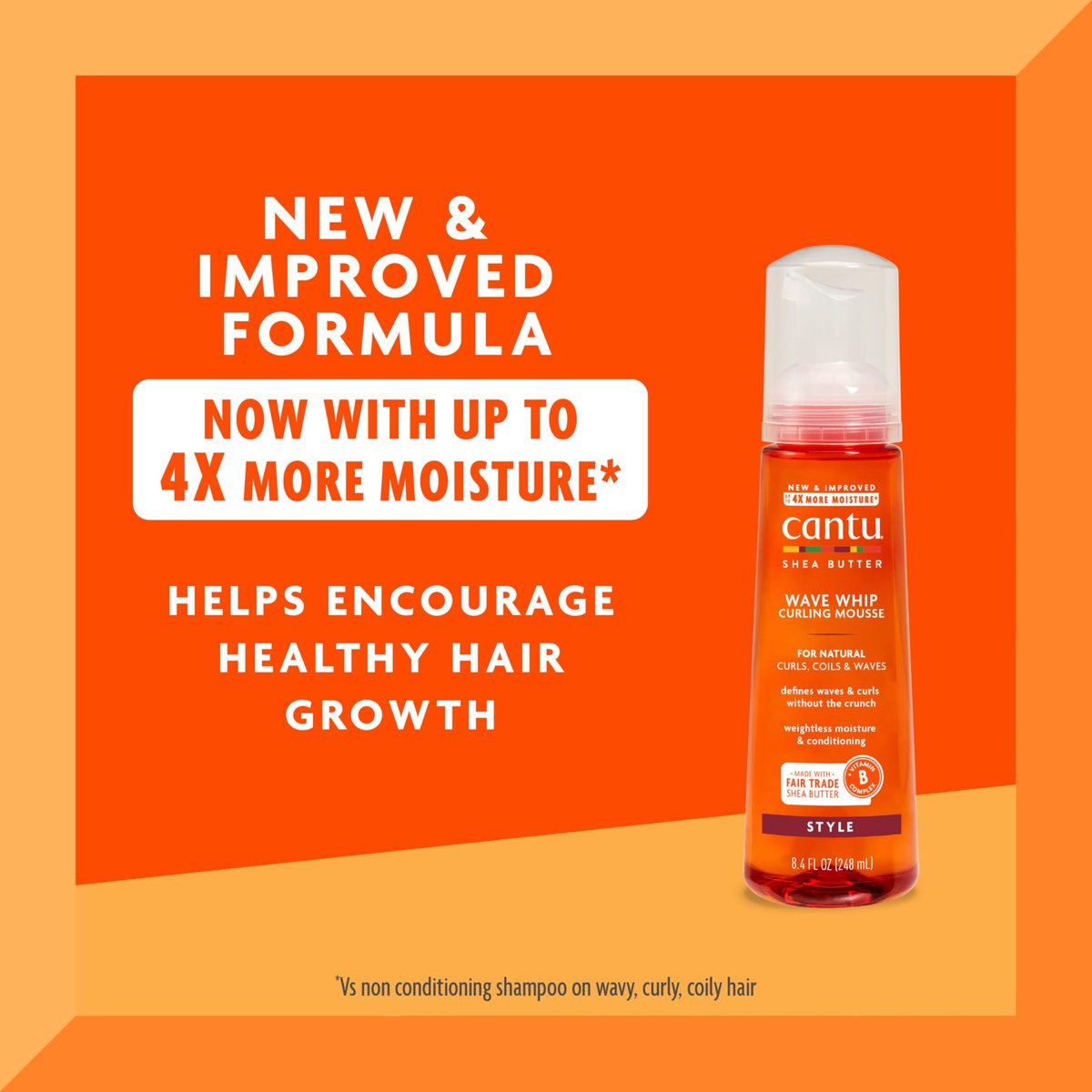 Cantu Wave Whip Curling Mousse for Natural Hair with Pure Shea Butter, 8.4 fl oz (Pack of 2) Avelisse