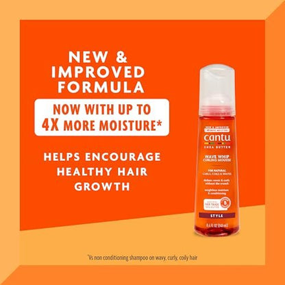 Cantu Wave Whip Curling Mousse for Natural Hair with Pure Shea Butter, 8.4 fl oz (Pack of 2) Avelisse