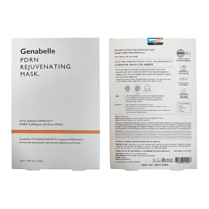 Genabelle PDRN Rejuvenating Mask Sheet - Lightweight Glass Skin & Toning Mask with PDRN, Niacinamide, Hyaluronic Acid - Deeply Hydrate, Cool, and Visibly Plump Skin - 5 Sheets Avelisse
