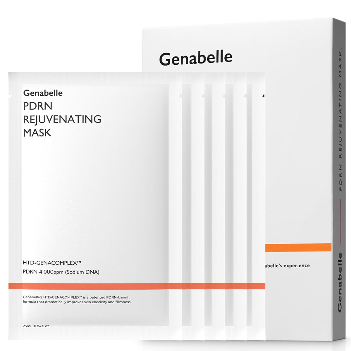 Genabelle PDRN Rejuvenating Mask Sheet - Lightweight Glass Skin & Toning Mask with PDRN, Niacinamide, Hyaluronic Acid - Deeply Hydrate, Cool, and Visibly Plump Skin - 5 Sheets Avelisse