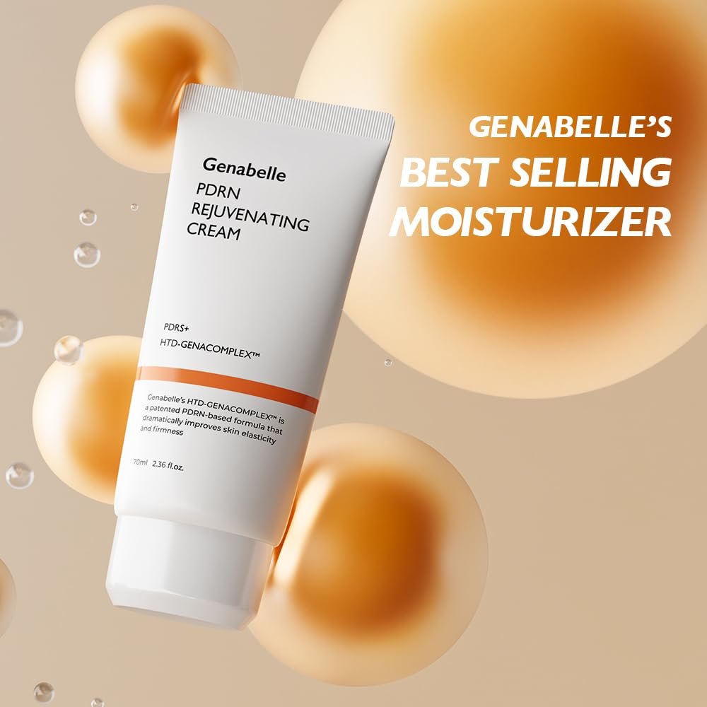 Genabelle PDRN Rejuvenating Cream – 1,000ppm PDRN Salmon DNA & Patented HTD-GENACOMPLEX for Skin Elasticity, Glass Skin – Ceramide & Tripeptide-1 Face Moisturizer – 2.36 fl.oz (70ml) Avelisse