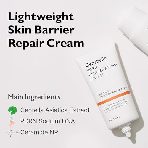 Genabelle PDRN Rejuvenating Cream – 1,000ppm PDRN Salmon DNA & Patented HTD-GENACOMPLEX for Skin Elasticity, Glass Skin – Ceramide & Tripeptide-1 Face Moisturizer – 2.36 fl.oz (70ml) Avelisse