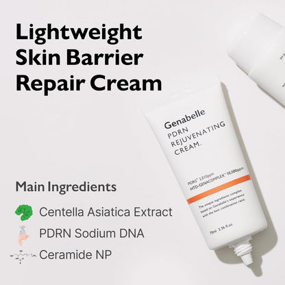 Genabelle PDRN Rejuvenating Cream – 1,000ppm PDRN Salmon DNA & Patented HTD-GENACOMPLEX for Skin Elasticity, Glass Skin – Ceramide & Tripeptide-1 Face Moisturizer – 2.36 fl.oz (70ml) Avelisse