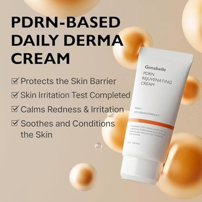 Genabelle PDRN Rejuvenating Cream – 1,000ppm PDRN Salmon DNA & Patented HTD-GENACOMPLEX for Skin Elasticity, Glass Skin – Ceramide & Tripeptide-1 Face Moisturizer – 2.36 fl.oz (70ml) Avelisse