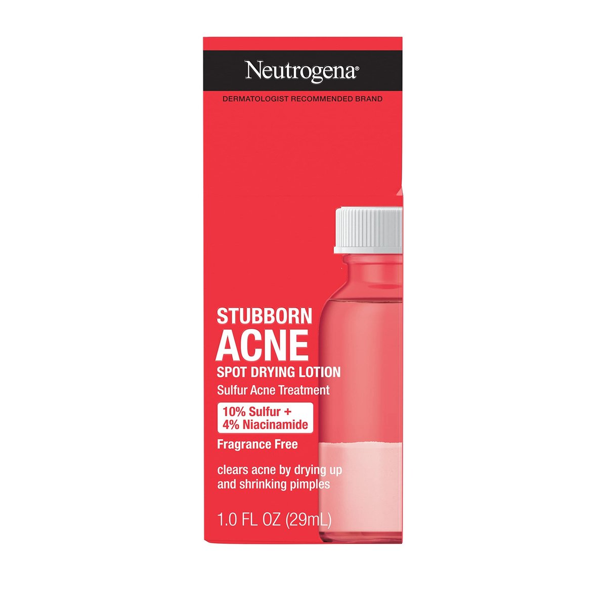Neutrogena Stubborn Acne Spot Drying Lotion - 10% Sulfur & 4% Niacinamide, Fragrance-Free, 1.0 fl. oz - görsel 15