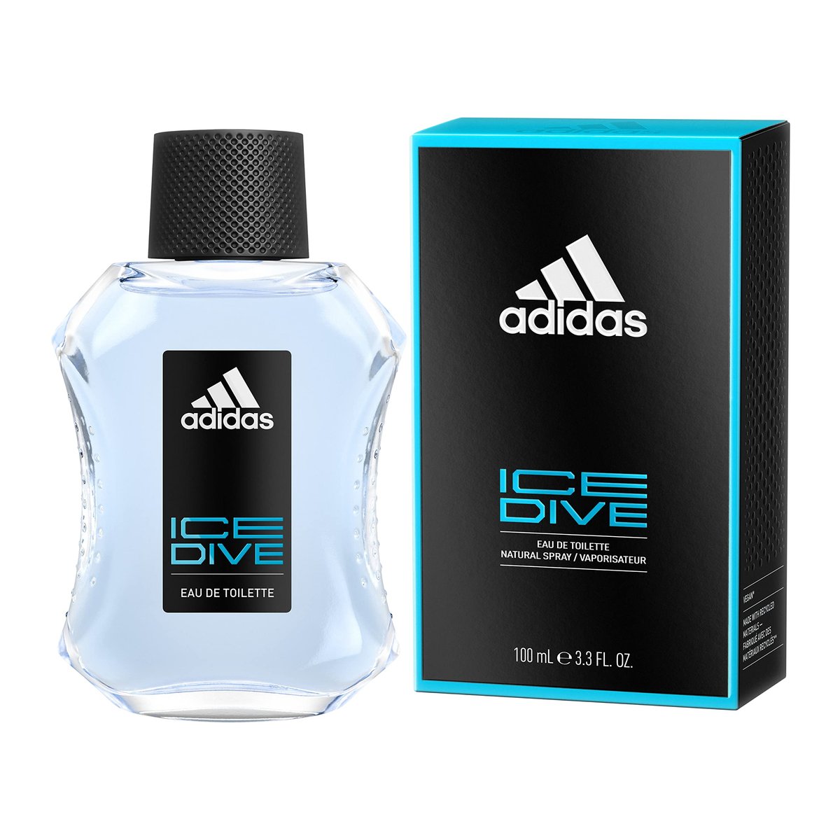 adidas Ice Dive Eau de Toilette for Men - 3.4 oz - Lavender, Sandalwood, Vanilla - Long-Lasting Sporty Fragrance - görsel 3