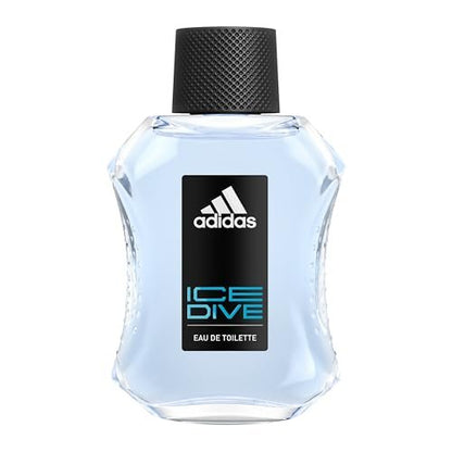adidas Ice Dive Eau de Toilette for Men - 3.4 oz - Lavender, Sandalwood, Vanilla - Long-Lasting Sporty Fragrance