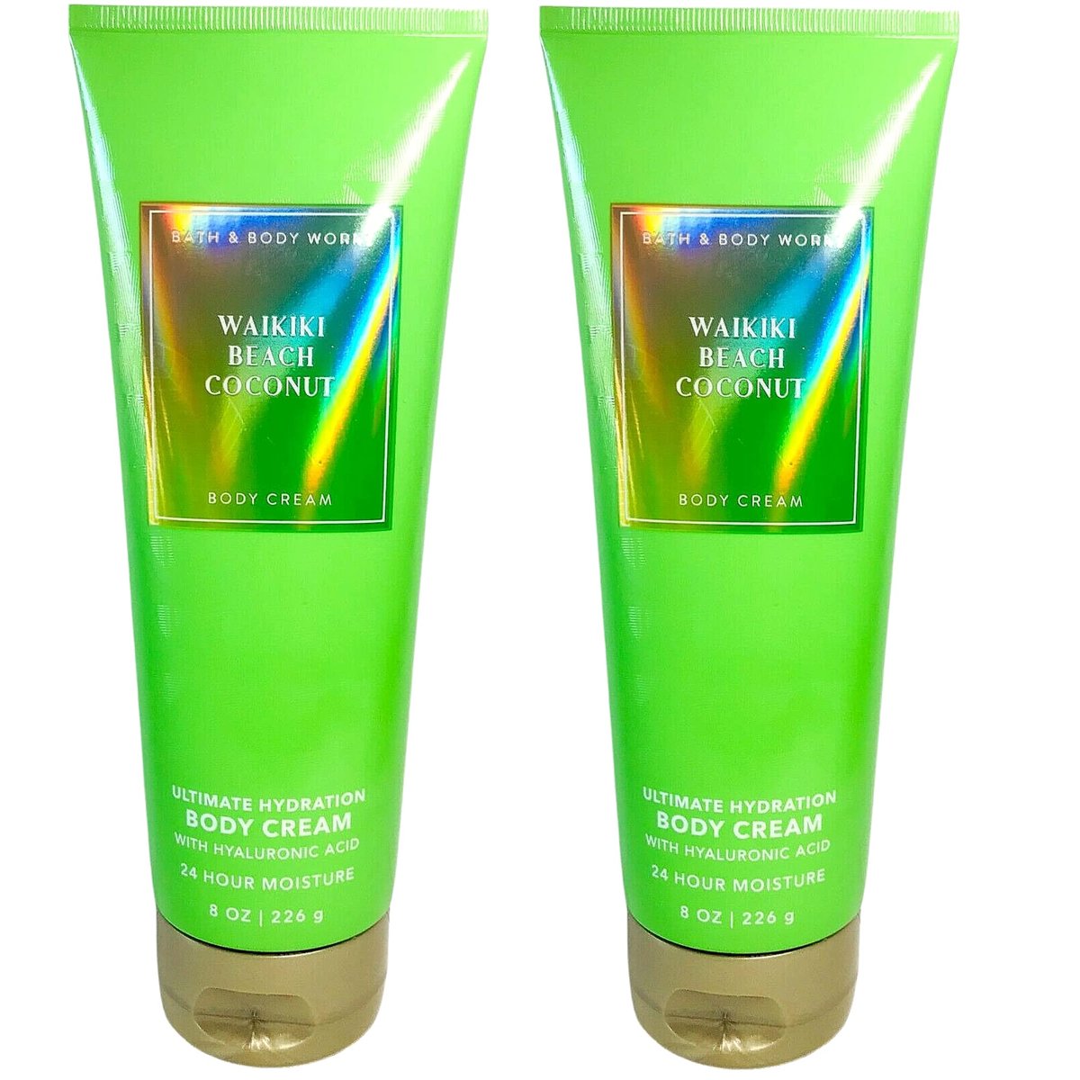 Bath & Body Works Waikiki Beach Coconut Body Cream Gift Set - 2 Pack of 8 oz Avelisse