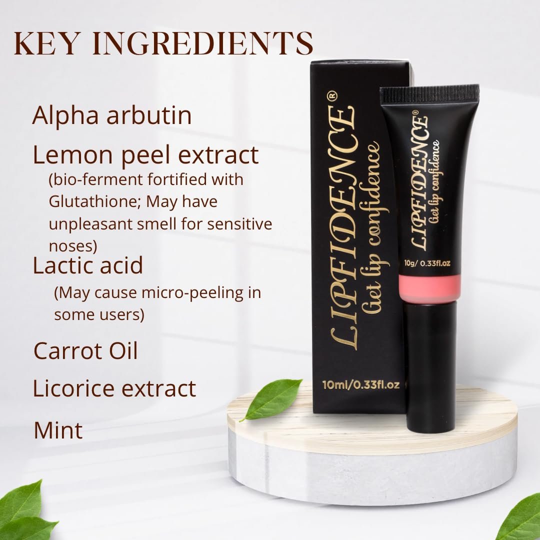 Lipfidence Lip Cream for Dark Lips - Alpha Arbutin & Licorice Extract for Uneven Lip Tone, Scented Mint, 10ml/0.33fl.oz Avelisse