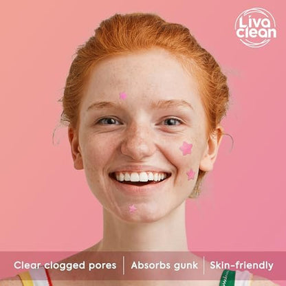 Livaclean 240 Star Pimple Patches for Face - Clear & Pink Cute Acne Patches with Salicylic Acid, Tea Tree Oil & Hydrocolloid - Zit Stickers for Day & Night Use