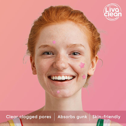 Livaclean 240 Star Pimple Patches for Face - Clear & Pink Cute Acne Patches with Salicylic Acid, Tea Tree Oil & Hydrocolloid - Zit Stickers for Day & Night Use