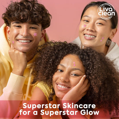 Livaclean 240 Star Pimple Patches for Face - Clear & Pink Cute Acne Patches with Salicylic Acid, Tea Tree Oil & Hydrocolloid - Zit Stickers for Day & Night Use