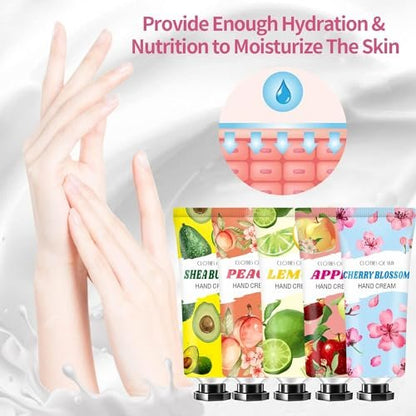 Sakose 10 Pack Hand Cream Set – Natural Plant Fragrance Travel Size Lotion for Dry Hands, Perfect Mothers Day Gifts, Teacher Appreciation Gifts, Nurses Week Gift, Birthday Gift for Women & Teen Girls