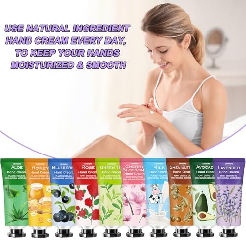 Sakose 38 Pack Hand Cream Gifts Set - Natural Plant Fragrance Hand Lotion Travel Size for Dry Cracked Hands - Mothers Day, Thank You, Nurses Week, Bridesmaid Gifts for Women - görsel 8