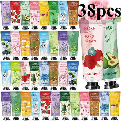 Sakose 38 Pack Hand Cream Gifts Set - Natural Plant Fragrance Hand Lotion Travel Size for Dry Cracked Hands - Mothers Day, Thank You, Nurses Week, Bridesmaid Gifts for Women
