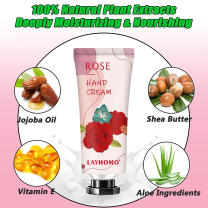 Sakose 38 Pack Hand Cream Gifts Set - Natural Plant Fragrance Hand Lotion Travel Size for Dry Cracked Hands - Mothers Day, Thank You, Nurses Week, Bridesmaid Gifts for Women