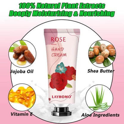 Sakose 38 Pack Hand Cream Gifts Set - Natural Plant Fragrance Hand Lotion Travel Size for Dry Cracked Hands - Mothers Day, Thank You, Nurses Week, Bridesmaid Gifts for Women