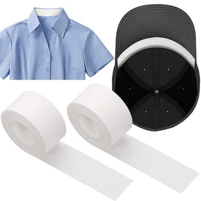 Disposable Collar Protector Sweat Pads - Self-Adhesive Collar Stays, Comfortable Neck Tapes to Prevent Sweat Stains (2 Rolls)