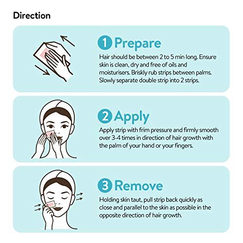 GleeBee Wax Strips 60 Count - Hair Removal Kit for Body & Face, 40 Body Strips + 20 Facial Strips - görsel 6