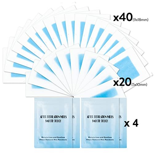 GleeBee Wax Strips 60 Count - Hair Removal Kit for Body & Face, 40 Body Strips + 20 Facial Strips - görsel 4