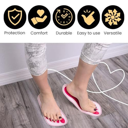 Disposable Stick Spray Tan Feet Pads - 25 Pairs (50 Feet) for Salons, Spas & Home Use | HeeStar Avelisse