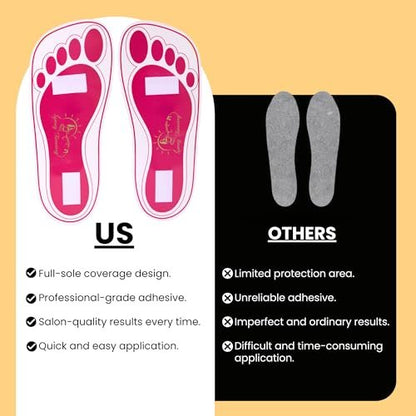 Disposable Stick Spray Tan Feet Pads - 25 Pairs (50 Feet) for Salons, Spas & Home Use | HeeStar Avelisse