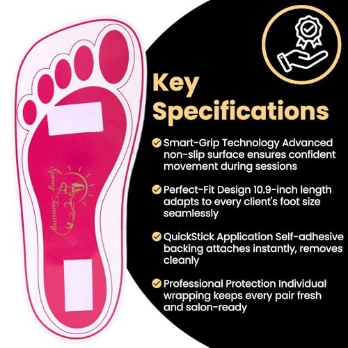 Disposable Stick Spray Tan Feet Pads - 25 Pairs (50 Feet) for Salons, Spas & Home Use | HeeStar Avelisse