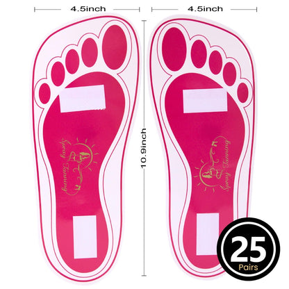Disposable Stick Spray Tan Feet Pads - 25 Pairs (50 Feet) for Salons, Spas & Home Use | HeeStar Avelisse