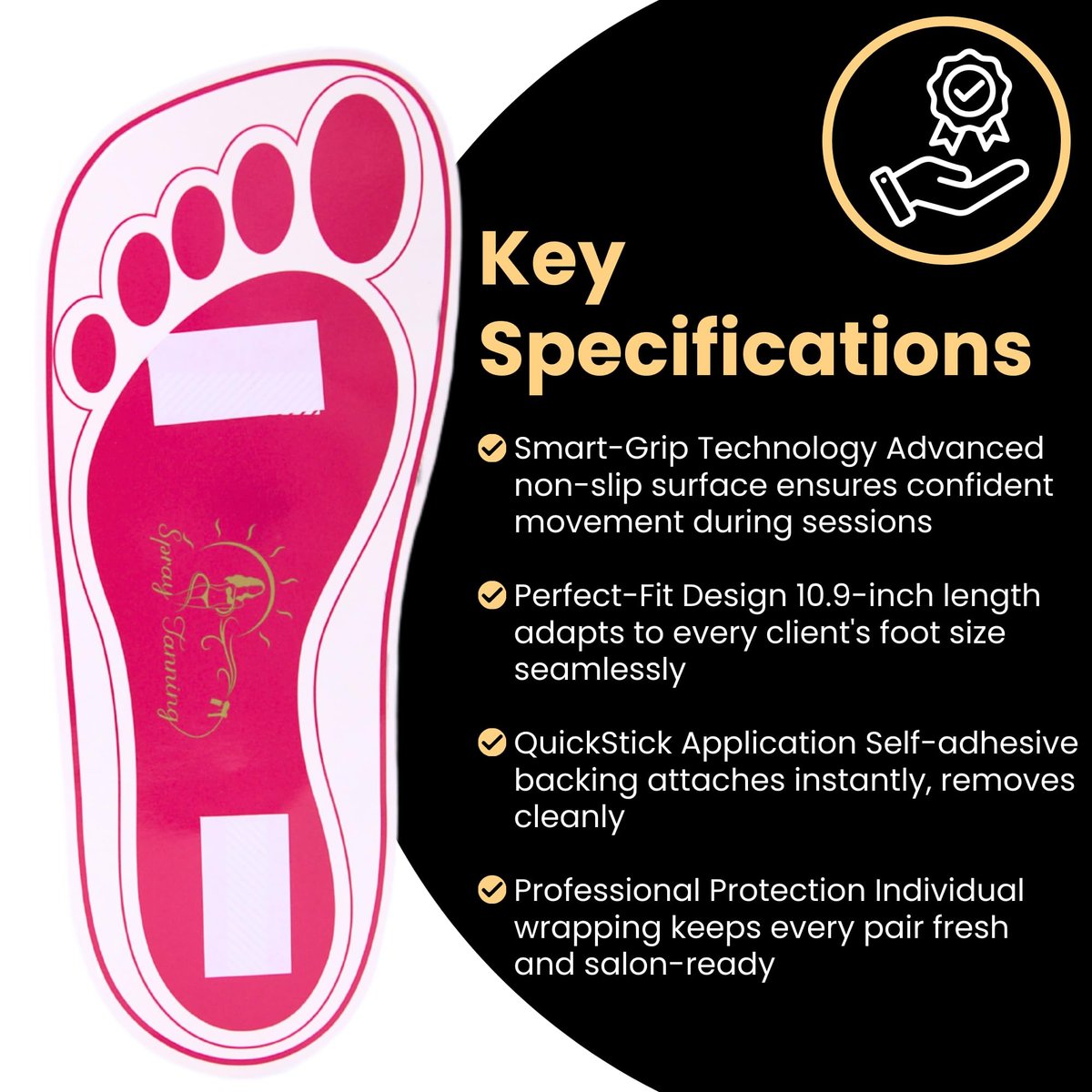 Disposable Stick Spray Tan Feet Pads - 25 Pairs (50 Feet) for Salons, Spas & Home Use | HeeStar Avelisse