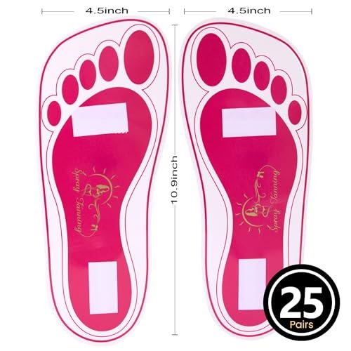 Disposable Stick Spray Tan Feet Pads - 25 Pairs (50 Feet) for Salons, Spas & Home Use | HeeStar Avelisse