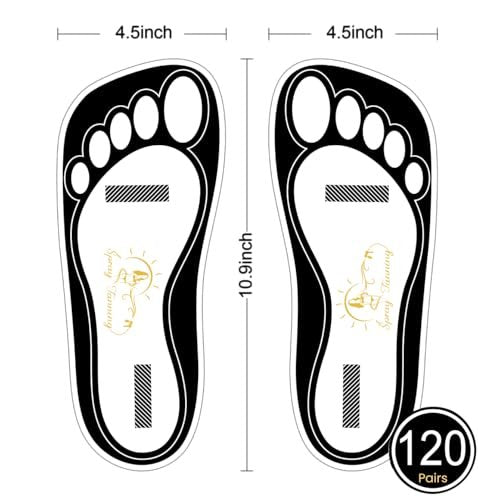 Disposable Black Tanning Feet Pads – 120 Pairs (240 Feet) for Sunless Airbrush Spray Tan Protection Avelisse