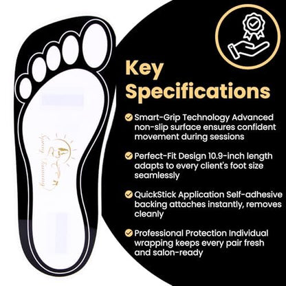 Disposable Black Tanning Feet Pads – 120 Pairs (240 Feet) for Sunless Airbrush Spray Tan Protection Avelisse