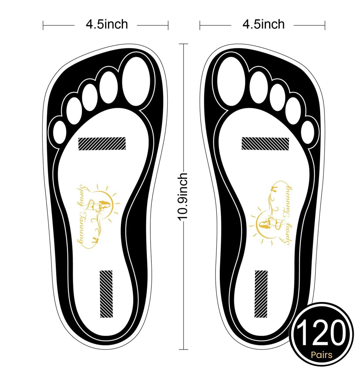 Disposable Black Tanning Feet Pads – 120 Pairs (240 Feet) for Sunless Airbrush Spray Tan Protection Avelisse