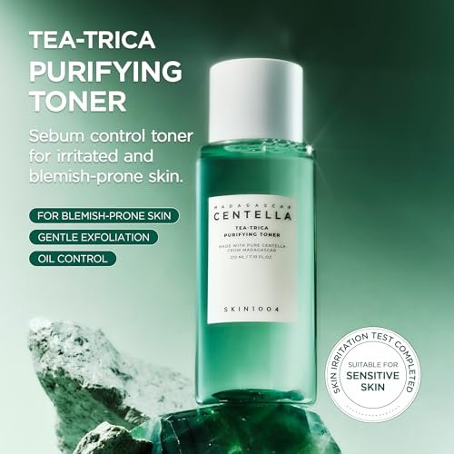 SKIN1004 Tea-Trica Purifying Toner - Korean Toner with Tea Tree & BHA, Centella for Oil Balance & Hydration, Lightweight Astringent, 210ml Avelisse