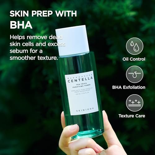 SKIN1004 Tea-Trica Purifying Toner - Korean Toner with Tea Tree & BHA, Centella for Oil Balance & Hydration, Lightweight Astringent, 210ml Avelisse