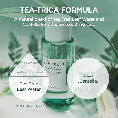 SKIN1004 Tea-Trica Purifying Toner - Korean Toner with Tea Tree & BHA, Centella for Oil Balance & Hydration, Lightweight Astringent, 210ml Avelisse