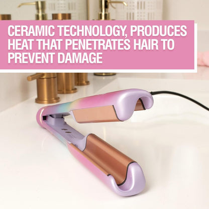 CHI Vibes Wave On Multifunctional Waver - Rose Gold Ceramic Curling Iron for Long-Lasting Frizz-Free Crimp-Style Waves & Loose Beachy Curls Avelisse