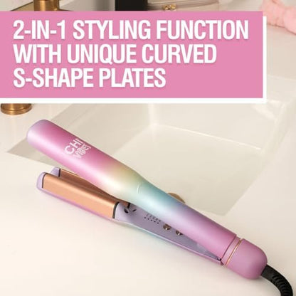 CHI Vibes Wave On Multifunctional Waver - Rose Gold Ceramic Curling Iron for Long-Lasting Frizz-Free Crimp-Style Waves & Loose Beachy Curls Avelisse