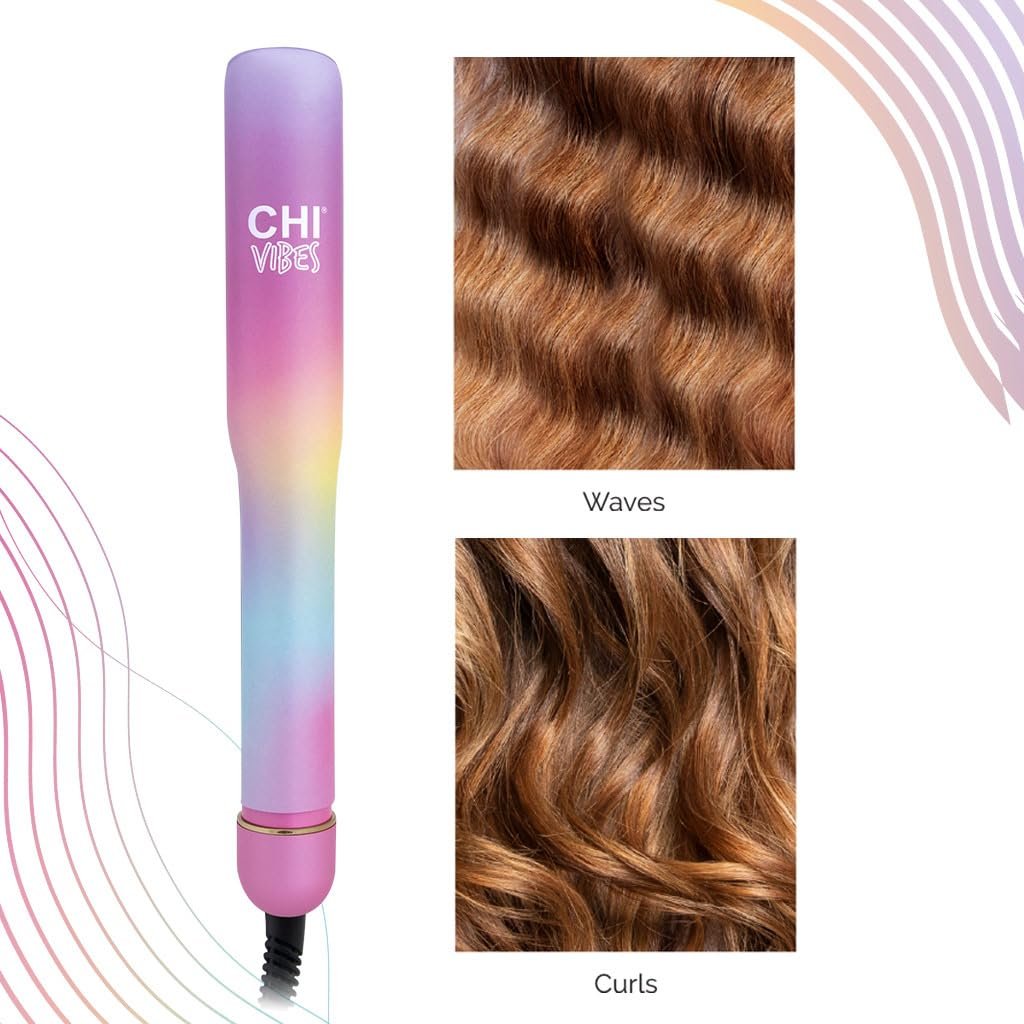 CHI Vibes Wave On Multifunctional Waver - Rose Gold Ceramic Curling Iron for Long-Lasting Frizz-Free Crimp-Style Waves & Loose Beachy Curls Avelisse