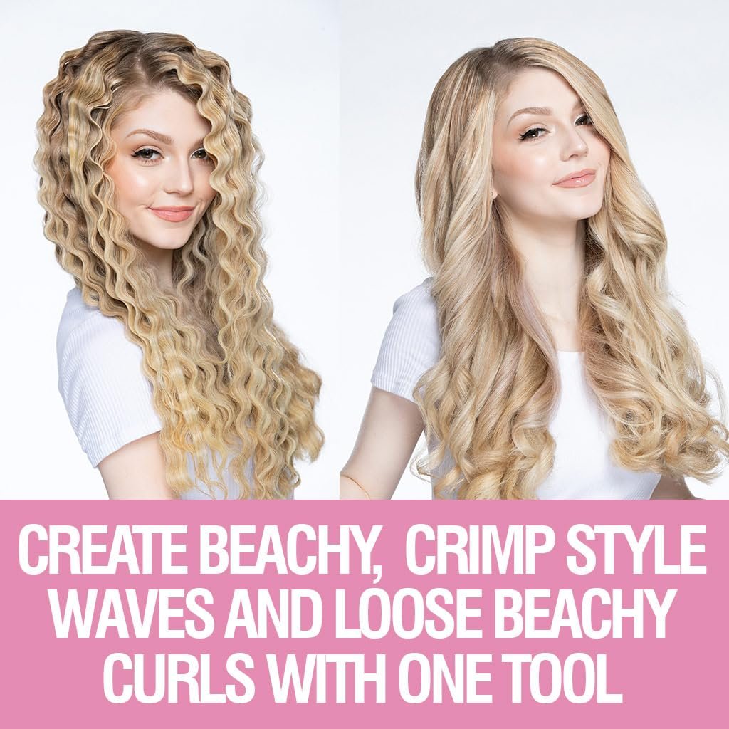 CHI Vibes Wave On Multifunctional Waver - Rose Gold Ceramic Curling Iron for Long-Lasting Frizz-Free Crimp-Style Waves & Loose Beachy Curls Avelisse