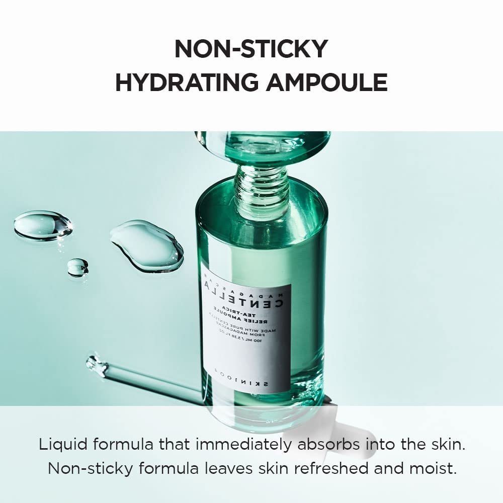 SKIN1004 Tea-Trica Relief Ampoule - Soothing Hydration for Sensitive Skin, 3.38 fl oz (100ml) Avelisse