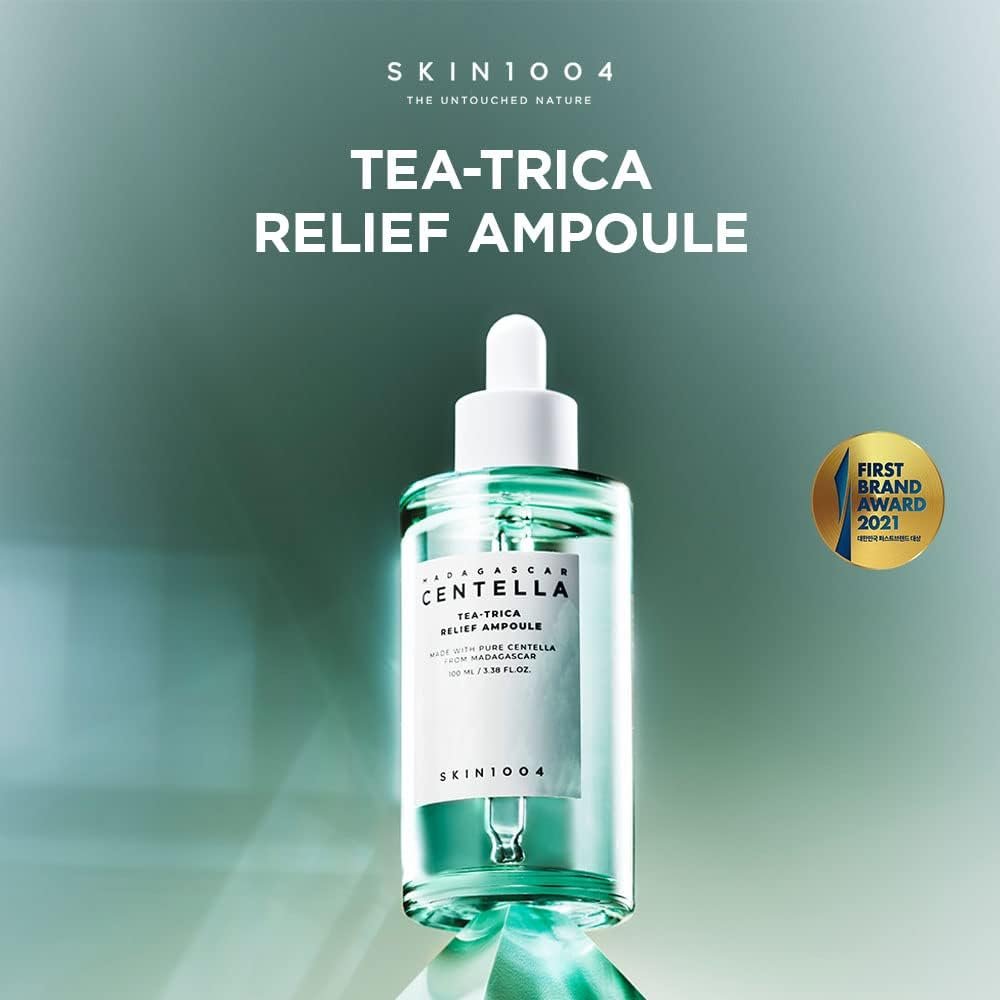 SKIN1004 Tea-Trica Relief Ampoule - Soothing Hydration for Sensitive Skin, 3.38 fl oz (100ml) Avelisse