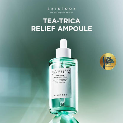 SKIN1004 Tea-Trica Relief Ampoule - Soothing Hydration for Sensitive Skin, 3.38 fl oz (100ml) Avelisse