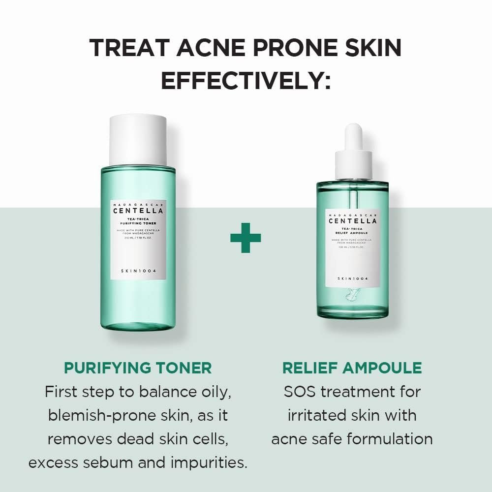 SKIN1004 Tea-Trica Relief Ampoule - Soothing Hydration for Sensitive Skin, 3.38 fl oz (100ml) Avelisse