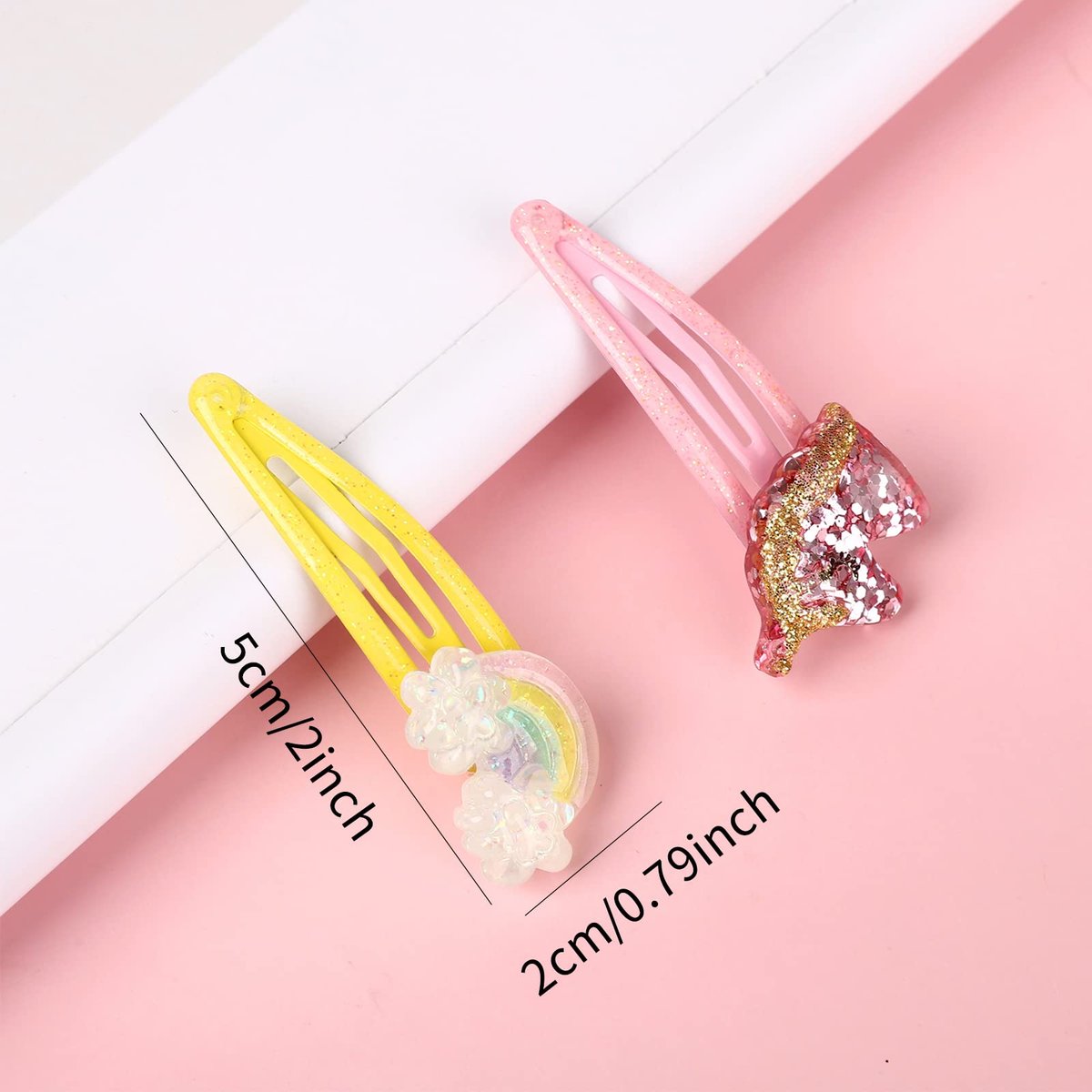Wingchold Butterfly Snap Hair Clips - Rainbow No Slip Sparkly Unicorn Hair Accessories for Girls, Toddlers, Kids - Colorful Rabbit Barrette for Party Birthday Gift (8 Pack) Avelisse
