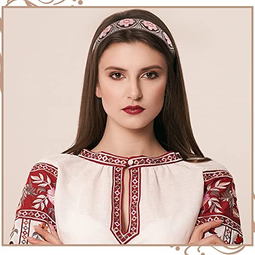 Geosar 9 Pack Boho Embroidery Headband for Women - Bohemia Floral Handmade Wide Headbands Vintage Ethnic Style Hair Bands Turban for Girls Hair Accessories, 9 Styles Avelisse