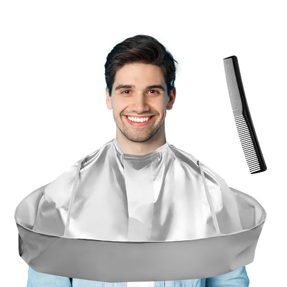 Professional Hair Cutting Cape – Adjustable Nylon Salon Barber Cape for Men & Women (Silver Gray)