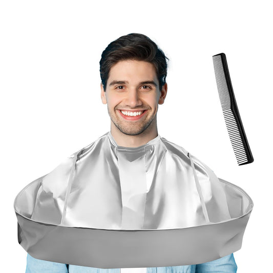 Professional Hair Cutting Cape – Adjustable Nylon Salon Barber Cape for Men & Women (Silver Gray)
