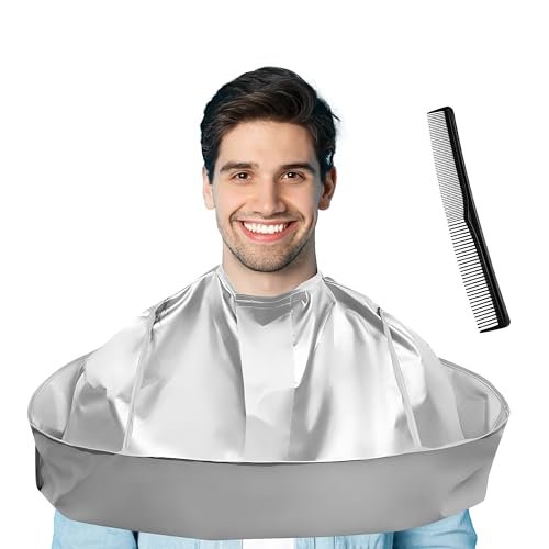 Professional Hair Cutting Cape – Adjustable Nylon Salon Barber Cape for Men & Women (Silver Gray) - görsel 2